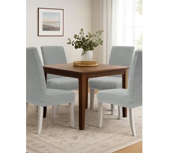 Ελαστικά καλύμματα τραπεζαρίας EARTHLINE GREY Σετ ελαστικά καλύμματα τραπεζαρίας έξι τεμαχίων MADI |  Καλύμματα Σαλονιού(ελαστικά-καπιτονέ) στο espiti