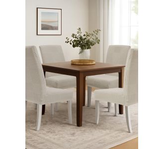 Ελαστικά καλύμματα τραπεζαρίας LINEPLAY BEIGE Σετ ελαστικά καλύμματα τραπεζαρίας έξι τεμαχίων MADI |  Καλύμματα Σαλονιού(ελαστικά-καπιτονέ) στο espiti