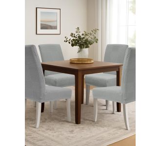 Ελαστικά καλύμματα τραπεζαρίας LINEPLAY GREY Σετ ελαστικά καλύμματα τραπεζαρίας έξι τεμαχίων MADI |  Καλύμματα Σαλονιού(ελαστικά-καπιτονέ) στο espiti