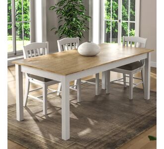 Τραπέζι Fira Megapap χρώμα λευκό - φυσικό οξιάς 180x90x78εκ. |  Επιπλα στο espiti