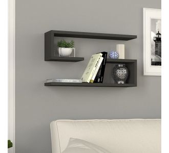 Ραφιέρα τοίχου Jenika Megapap 2 τεμαχίων χρώμα ανθρακί 60x14,5x18εκ. |  Ραφιέρες τοίχου στο espiti