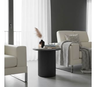 Βοηθητικό τραπέζι Dovel pakoworld mdf σε μαύρη απόχρωση Φ50x45εκ |  Τραπεζάκια βοηθητικά στο espiti