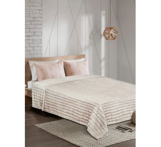 Κουβέρτα Fleece PUFFELLA BEIGE 160 x 220 εκ. MADI |  Κουβέρτες Βελουτέ Υπέρδιπλες στο espiti