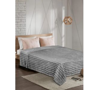 Κουβέρτα Fleece PUFFELLA GREY 160 x 220 εκ. MADI |  Κουβέρτες Βελουτέ Υπέρδιπλες στο espiti