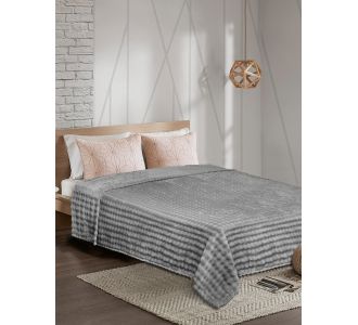 Κουβέρτα Fleece PUFFELLA GREY 220 x 240 εκ. MADI |  Κουβέρτες Βελουτέ Υπέρδιπλες στο espiti