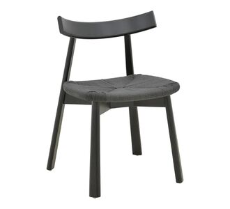 Καρέκλα Clareta pakoworld rubberwood-σχοινί σε μαύρη απόχρωση 53x55x79εκ |  Καρέκλες στο espiti