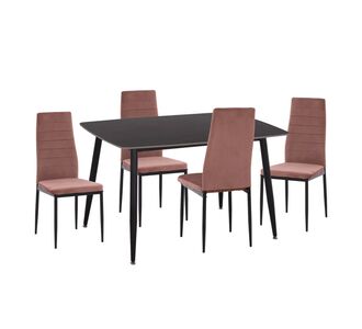 ΣΕΤ ΤΡΑΠΕΖΑΡΙΑΣ 5ΤΜΧ RAVEN HM21264.02 ΚΕΡΑΜΙΚΟ TOP ΜΑΥΡΟ ΜΑΡΜΑΡΟ--ΒΕΛΟΥΔΟ ΣΑΠΙΟ ΜΗΛΟ |  Σετ τραπεζαρίες στο espiti