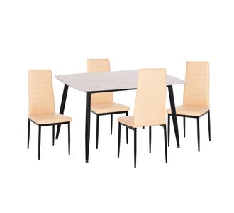 ΣΕΤ ΤΡΑΠΕΖΑΡΙΑΣ 5ΤΜΧ RAVEN HM21266.01 ΚΕΡΑΜΙΚΟ TOP ΛΕΥΚΟ ΜΑΡΜΑΡΟ--ΚΡΕΜ PU |  Σετ τραπεζαρίες στο espiti