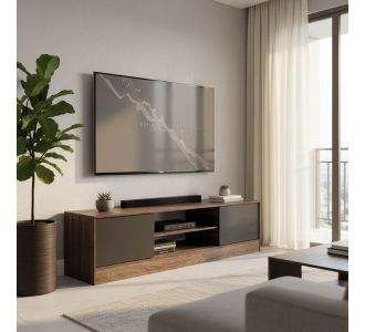 Έπιπλο τηλεόρασης Sasa I pakoworld σε oak-ανθρακί απόχρωση 150x35x41.5εκ |  Έπιπλα τηλεόρασης στο espiti