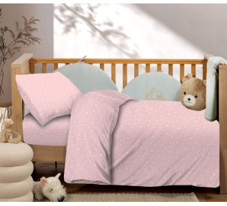 Βρεφικά Σετ Σεντόνι Κούνιας Με Λάστιχο Paradise Pink Astron Italy |  Βρεφικά Σεντόνια στο espiti