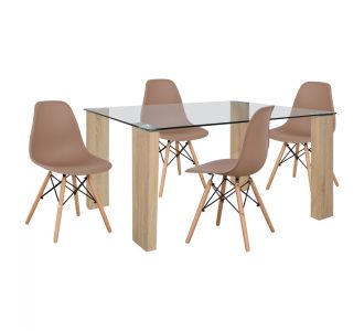 ΣΕΤ ΤΡΑΠΕΖΑΡΙΑ 5ΤΜΧ ΜΕ ΤΡΑΠΕΖΙ MORGAN 140Χ80X75 & ΚΑΡΕΚΛΕΣ TWIST ΚΑΠΟΥΤΣΙΝΟ HM11406 |  Σετ τραπεζαρίες στο espiti