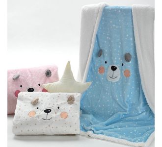 ΒΡΕΦΙΚΗ ΚΟΥΒΕΡΤΑ FLEECE ΑΓΚΑΛΙΑΣ MORVEN KARU J75 (ΓΑΛΑΖΙΟ) 80x110 |  Βρεφικές Κουβέρτες στο espiti