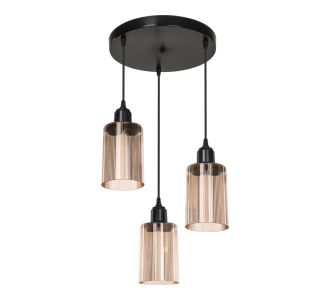 Φωτιστικό οροφής τρίφωτο PWL-1195 pakoworld Ε27 μαύρο-amber Φ30x80εκ |  Οροφής στο espiti