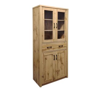 Βιτρίνα-ντουλάπα Nisso pakoworld σε oak απόχρωση 80x40x183.5εκ |  Βιτρίνες - Έπιπλα εισόδου στο espiti