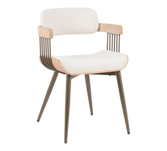 Πολυθρόνα Cameo pakoworld μέταλλο μπρονζέ-white-wash ξύλο-μπέζ ύφασμα 53x49.5x75.5εκ |  Πολυθρόνες τραπεζαρίας στο espiti