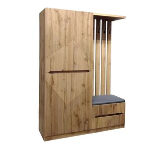Έπιπλο εισόδου Zomie pakoworld σε oak απόχρωση 131x41.5x180.4εκ |  Βιτρίνες - Έπιπλα εισόδου στο espiti