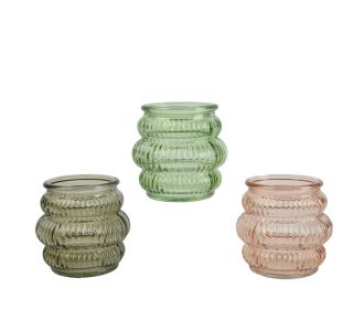 Beauty Home Γυάλινο Κηροπήγιο  Ø8 x 7.8 cm  Λαδί     |  Διακοσμητκά στο espiti