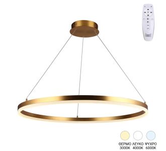 Φωτιστικό οροφής Nebrian pakoworld led μέταλλο χρυσό Φ60x15εκ |  Οροφής στο espiti