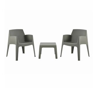 ΣΕΤ LOUNGE ΠΟΛΥΠΡΟΠΥΛΕΝΙΟΥ SLEEK HM21267.05 ΤΡΑΠΕΖΑΚΙ & 2 ΠΟΛΥΘΡΟΝΕΣ-DARK OLIVE GREEN |  Σαλόνια κήπου στο espiti