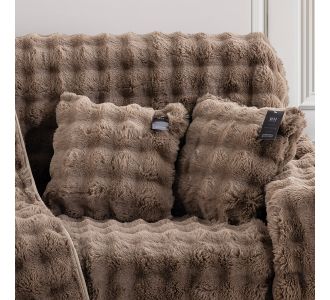 Beauty Home Γούνινη Μαξιλαροθήκη διακοσμητική Art 8722 40x40 Μόκα       |  Μαξιλάρια διακοσμητικά στο espiti