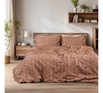 Beauty Home Σετ σεντόνια φανελένια μονά με λάστιχο Frida Art 12336 105x200+32 Κεραμιδί       |  Σεντόνια Υπέρδιπλα / King Size στο espiti