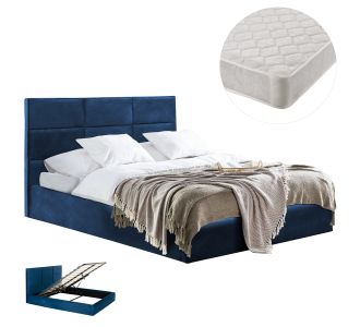 ΚΡΕΒΑΤΙ ΔΙΠΛΟ & ΣΤΡΩΜΑ BRILEY HM21272.03 ΜΠΛΕ ΒΕΛΟΥΔΟ ΜΕ ΑΠΟΘ.ΧΩΡΟ--ΓΙΑ 160x200εκ |  Κρεβάτια στο espiti