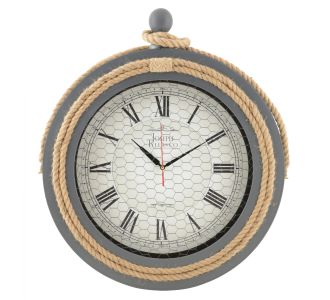 ΡΟΛΟΙ ΤΟΙΧΟΥ ΓΚΡΙ ΜΕΤΑΛΛΙΚΟ ΜΕ ΣΧΟΙΝΙ HM7452.01 Φ50 εκ. |  Ρολόγια στο espiti