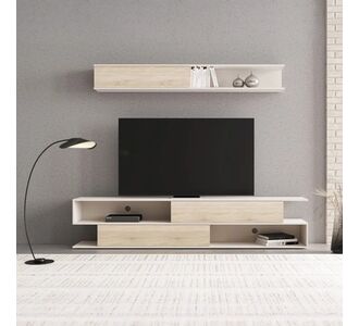 Σύνθετο σαλονιού Brick pakoworld σε oak-κρεμ απόχρωση 240x40x50.4εκ |  Συνθέσεις σαλονιού στο espiti