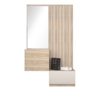 Έπιπλο εισόδου Halesy pakoworld sonoma-λευκό 67x35.5x179.3εκ |  Βιτρίνες - Έπιπλα εισόδου στο espiti