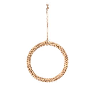 Beauty Home Ξύλινο Στεφάνι  με Χάντρες 15 cm       |  Χριστουγεννιάτικα Στολίδια στο espiti