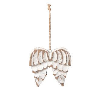 Beauty Home Ξύλινο Φτερά Αγγέλου  Αντικέ 13 cm       |  Χριστουγεννιάτικα Στολίδια στο espiti