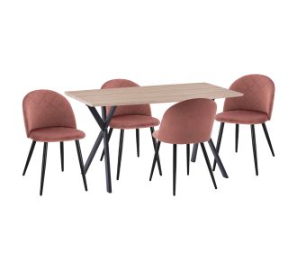 ΣΕΤ ΤΡΑΠΕΖΑΡΙΑΣ 5ΤΜΧ ALARICK HM21277 MDF TOP-ΒΕΛΟΥΔΟ ΣΑΠΙΟ ΜΗΛΟ & ΜΕΤΑΛΛΟ ΜΑΥΡΟ |  Σετ τραπεζαρίες στο espiti