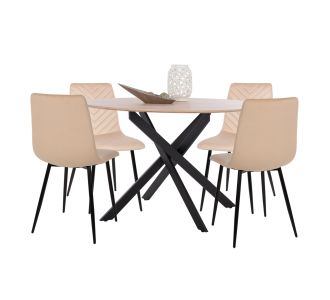 ΣΕΤ ΤΡΑΠΕΖΑΡΙΑΣ 5ΤΜΧ ROSARIO HM21278 MDF TOP ΣΤΡΟΓΓΥΛΟ-ΒΕΛΟΥΔΟ ΕΚΡΟΥ & ΜΕΤΑΛΛΟ |  Σετ τραπεζαρίες στο espiti