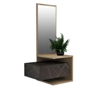 Έπιπλο Εισόδου με καθρέφτη Maira Σονόμα-Black Marble 49.1x31.3x90cm AlphaB2B |  Βιτρίνες - Έπιπλα εισόδου στο espiti
