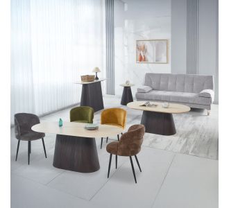 ΣΕΤ 3 ΤΡΑΠΕΖΙΑ & 1 ΚΟΝΣΟΛΑ CATER HM21261 ΚΕΡΑΜΙΚΟ TOP ΟΨΗ ΤΡΑΒΕΡΤΙΝΑΣ-MDF ΒΑΣΗ ΚΑΦΕ |  Συνθέσεις σαλονιού στο espiti