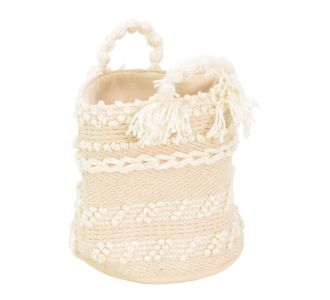 Διακοσμητικό καλάθι Fombra Inart βαμβάκι-woven σε εκρού απόχρωση Φ25x25εκ |  Διακοσμητκά στο espiti