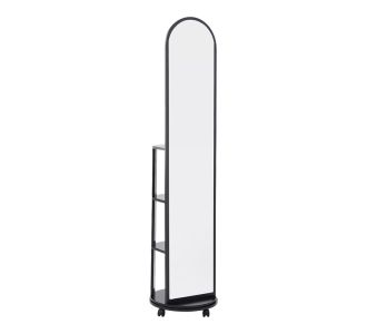 Καθρέπτης τροχήλατος Espero pakoworld mdf με ράφια σε μαύρη απόχρωση Φ34x170εκ |  Καθρέπτες στο espiti