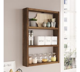 Ραφιέρα τοίχου Prena Megapap χρώμα καρυδί 43,2x9x60εκ. |  Ραφιέρες τοίχου στο espiti