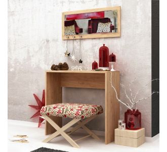 Κονσόλα με καθρέπτη Cosenza Megapap χρώμα oak 80x30x82εκ. |  Συρταριέρες -Κονσόλες στο espiti