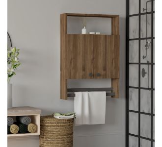 Ντουλάπι μπάνιου επιτοίχιο Ela Megapap χρώμα καρυδί 60x15x87εκ. |  Οργάνωση σπιτιού - μικροέπιπλα στο espiti