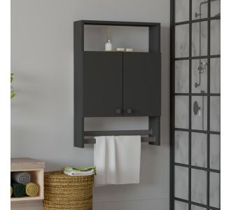 Ντουλάπι μπάνιου επιτοίχιο Ela Megapap χρώμα ανθρακί 60x15x87εκ. |  Οργάνωση σπιτιού - μικροέπιπλα στο espiti