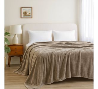 Κουβέρτα βελουτέ υπέρδιπλη Beige Astron Italy |  Κουβέρτες Βελουτέ Υπέρδιπλες στο espiti