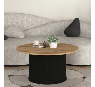 Τραπεζάκι σαλονιού Bohema Megapap χρώμα μαύρο - sepet oak Ø85x43,2εκ. |  Τραπεζάκια σαλονιού στο espiti