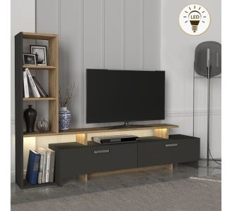 Σύνθεση τηλεόρασης Simal Megapap με LED χρώμα ανθρακί - sepet oak 168,2x31,3x120εκ. |  Συνθέσεις σαλονιού στο espiti