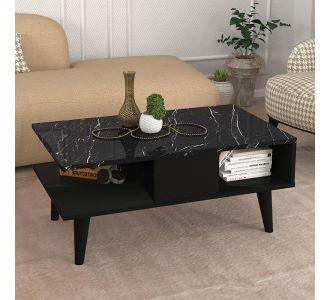 Τραπεζάκι σαλονιού Andros Megapap χρώμα μαύρο - μαύρο εφέ μαρμάρου 90x54x39,6εκ. |  Τραπεζάκια σαλονιού στο espiti