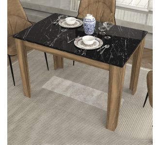Τραπέζι Darlen Megapap χρώμα καρυδί - μαύρο εφέ μαρμάρου 110x72x74εκ. |  Τραπέζια στο espiti