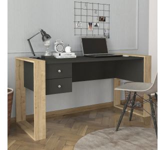 Γραφείο εργασίας Fernando Megapap χρώμα ανθρακί - sapphire oak 158,4x60x72,2εκ. |  Γραφεία στο espiti