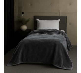 Κουβέρτα βελουτέ Μονή Grey Astron Italy |  Κουβέρτες Βελουτέ Υπέρδιπλες στο espiti