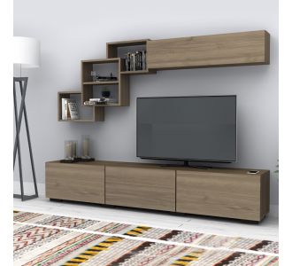 Σύνθεση τηλεόρασης Free Megapap χρώμα καρυδί 210x35x38εκ. |  Συνθέσεις σαλονιού στο espiti