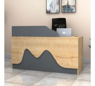 Γραφείο υποδοχής - reception Lione Megapap χρώμα φυσικό οξιάς - ανθρακί 160x60x100εκ. |  Reception γραφείου στο espiti